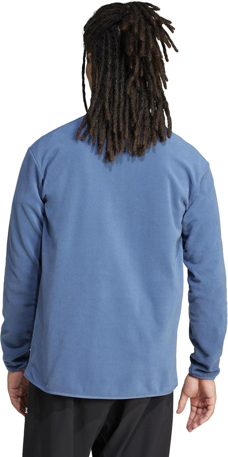 imageadidas Mens Terrex Multi Essentials HalfZip Fleece Hiking JacketWonder Steel