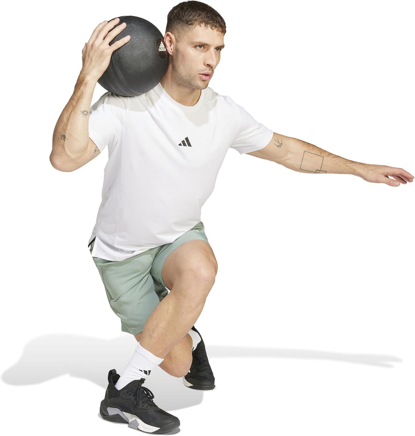 imageadidas Mens Train Essentials Woven ShortsSilver GreenWhite