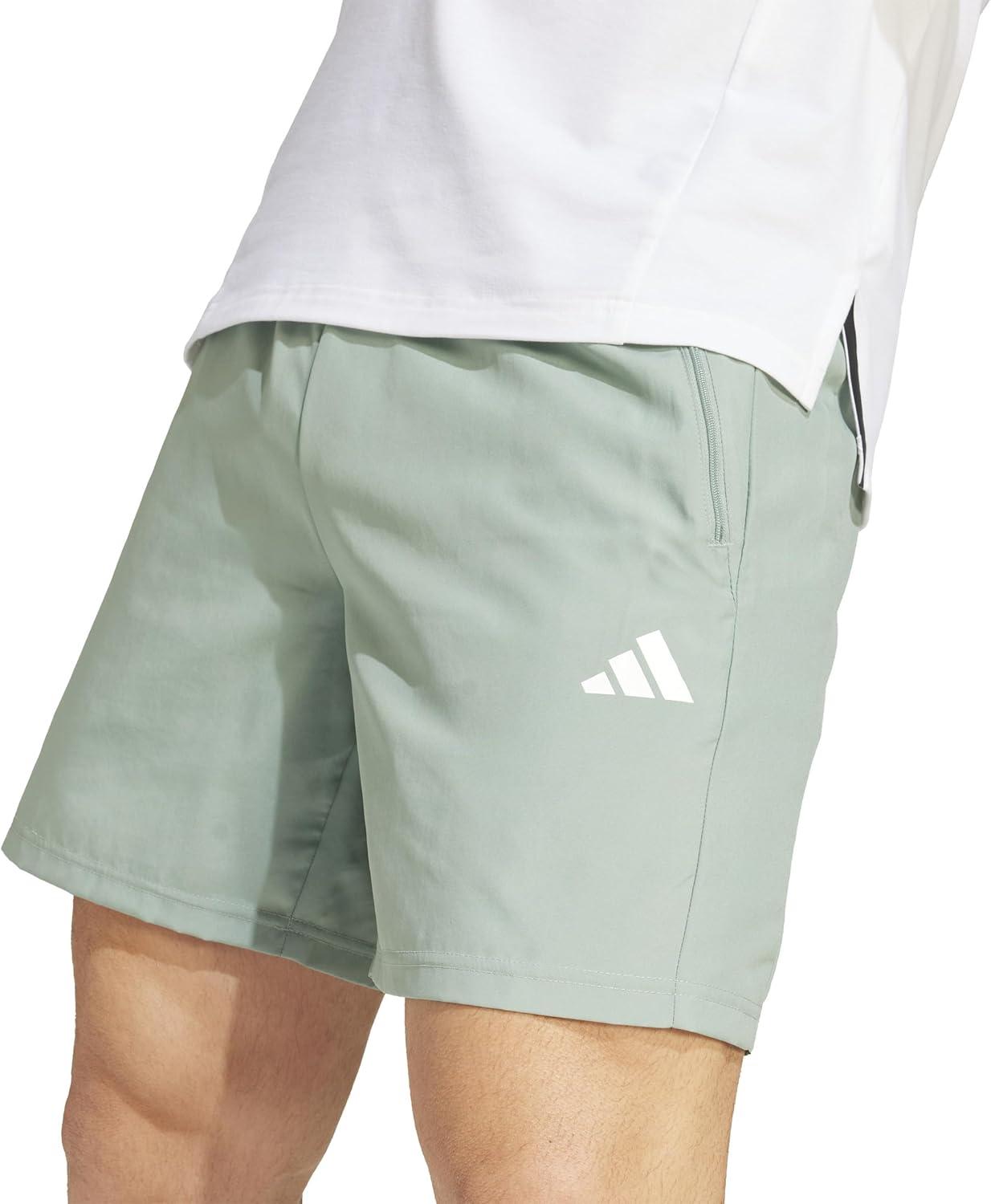 imageadidas Mens Train Essentials Woven ShortsSilver GreenWhite
