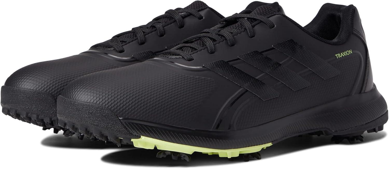 imageadidas Mens Traxion Lite Max Wide Golf ShoesCore BlackFootwear WhitePulse Lime