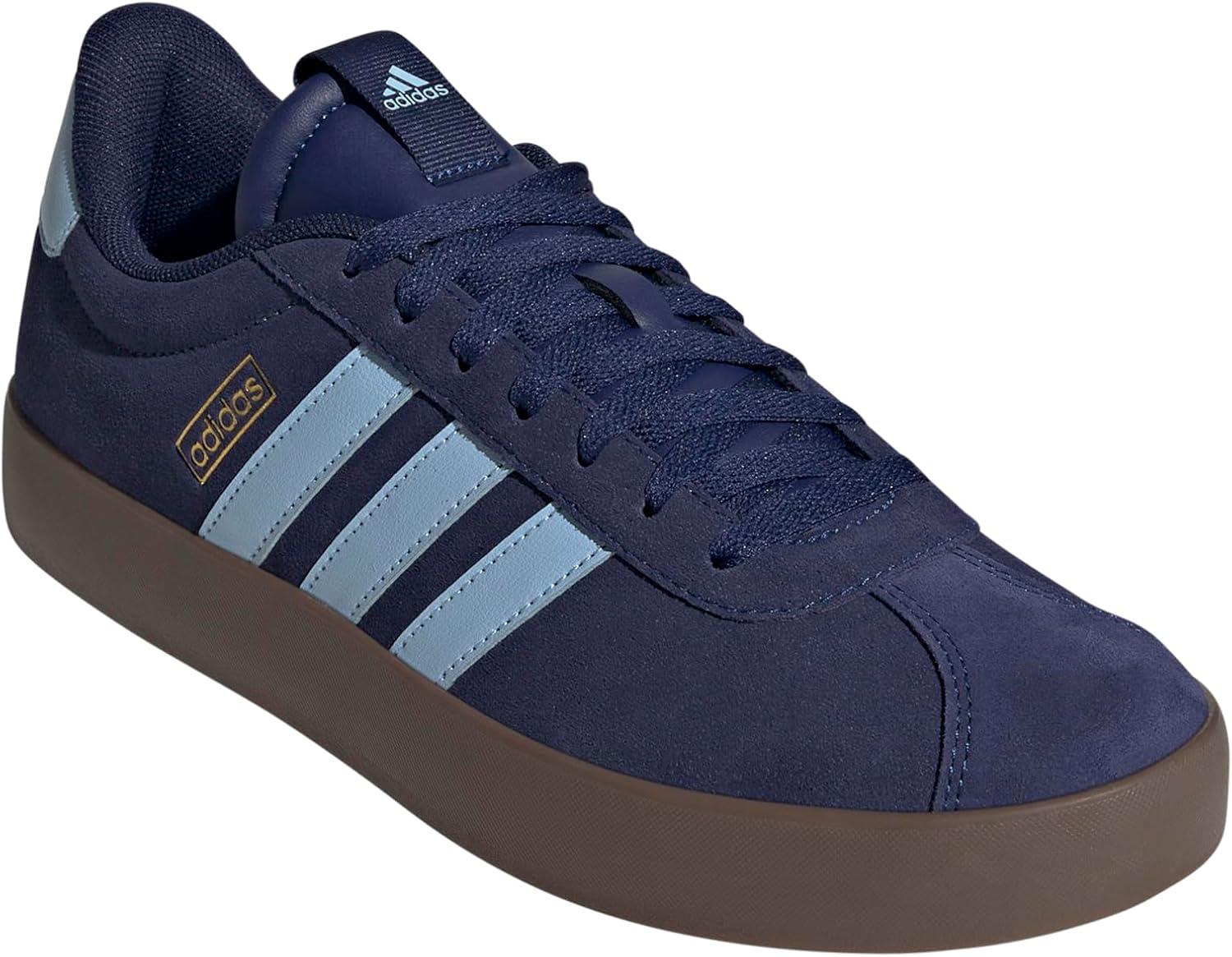 imageadidas Mens VL Court 30 ShoeDark BlueClear SkyGold Metallic