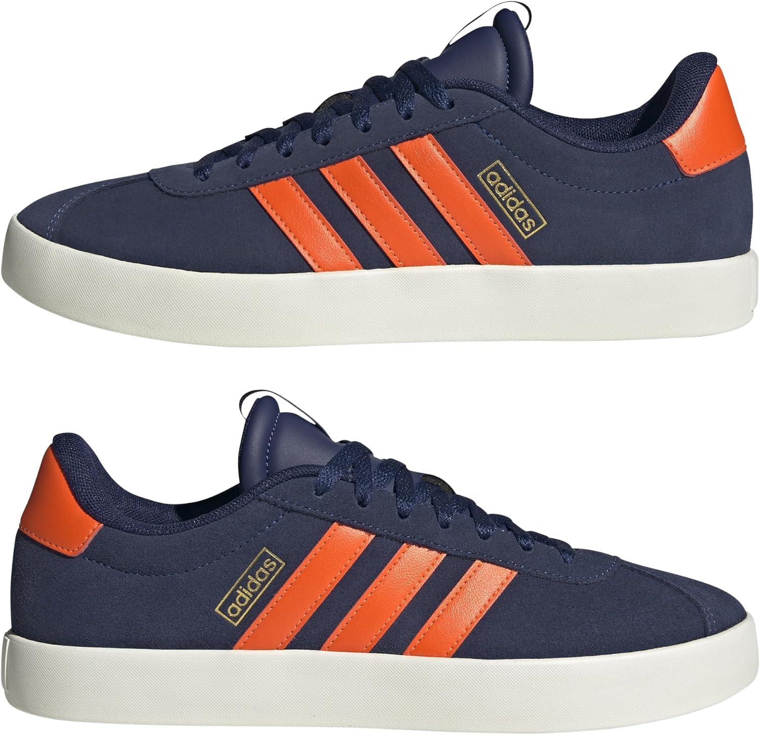 imageadidas Mens VL Court 30 ShoeDark BlueImpact OrangeGold Metallic