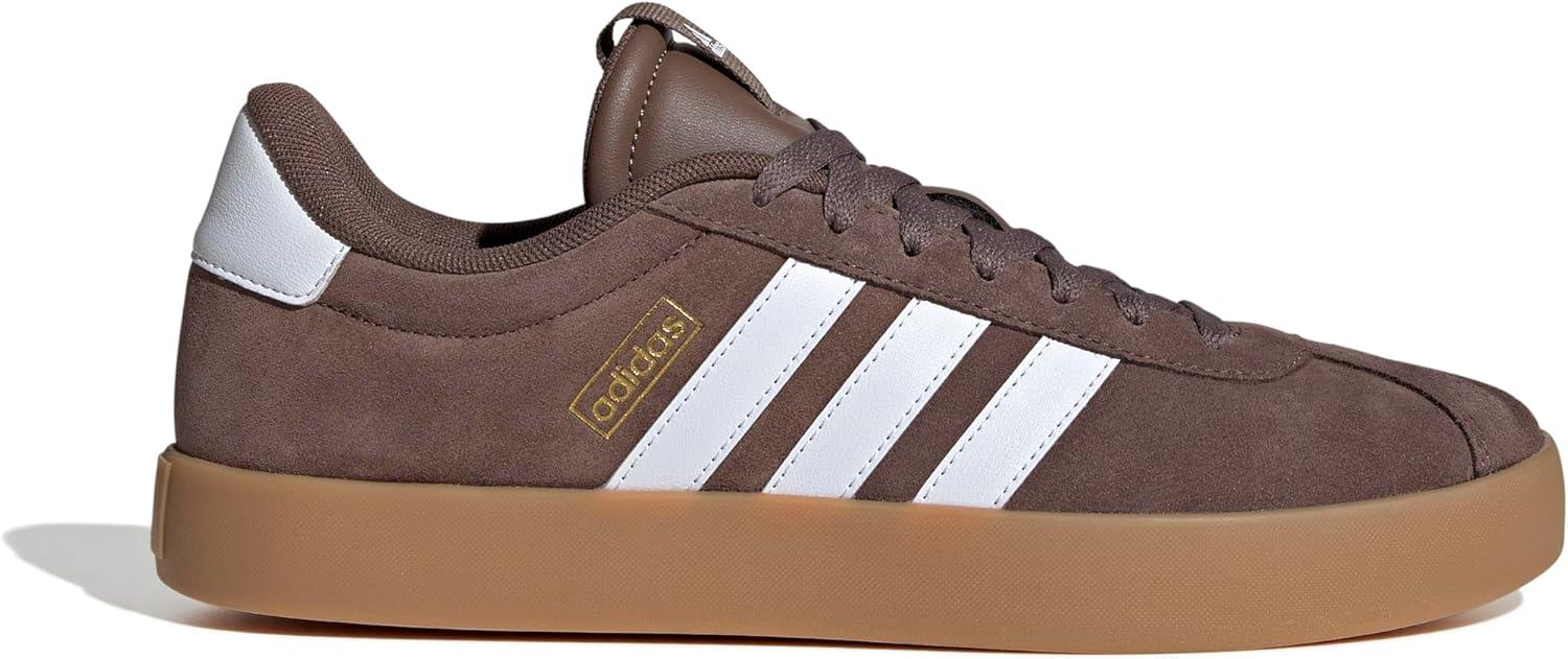 imageadidas Mens VL Court 30 ShoeEarth StrataWhiteGold Metallic