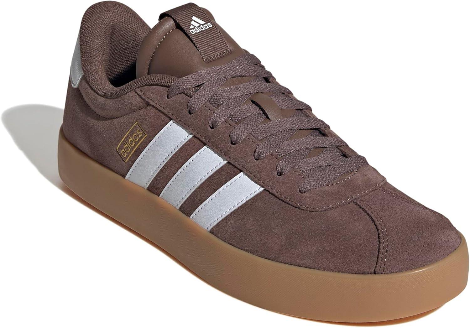 imageadidas Mens VL Court 30 ShoeEarth StrataWhiteGold Metallic