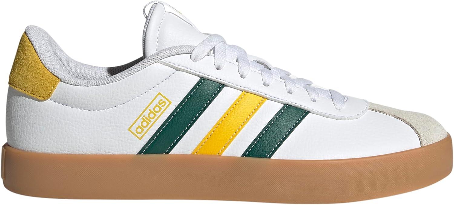 imageadidas Mens VL Court 30 ShoeWhiteCollegiate GreenUtility Yellow