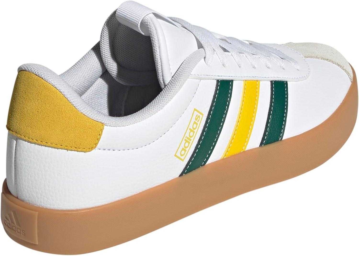 imageadidas Mens VL Court 30 ShoeWhiteCollegiate GreenUtility Yellow