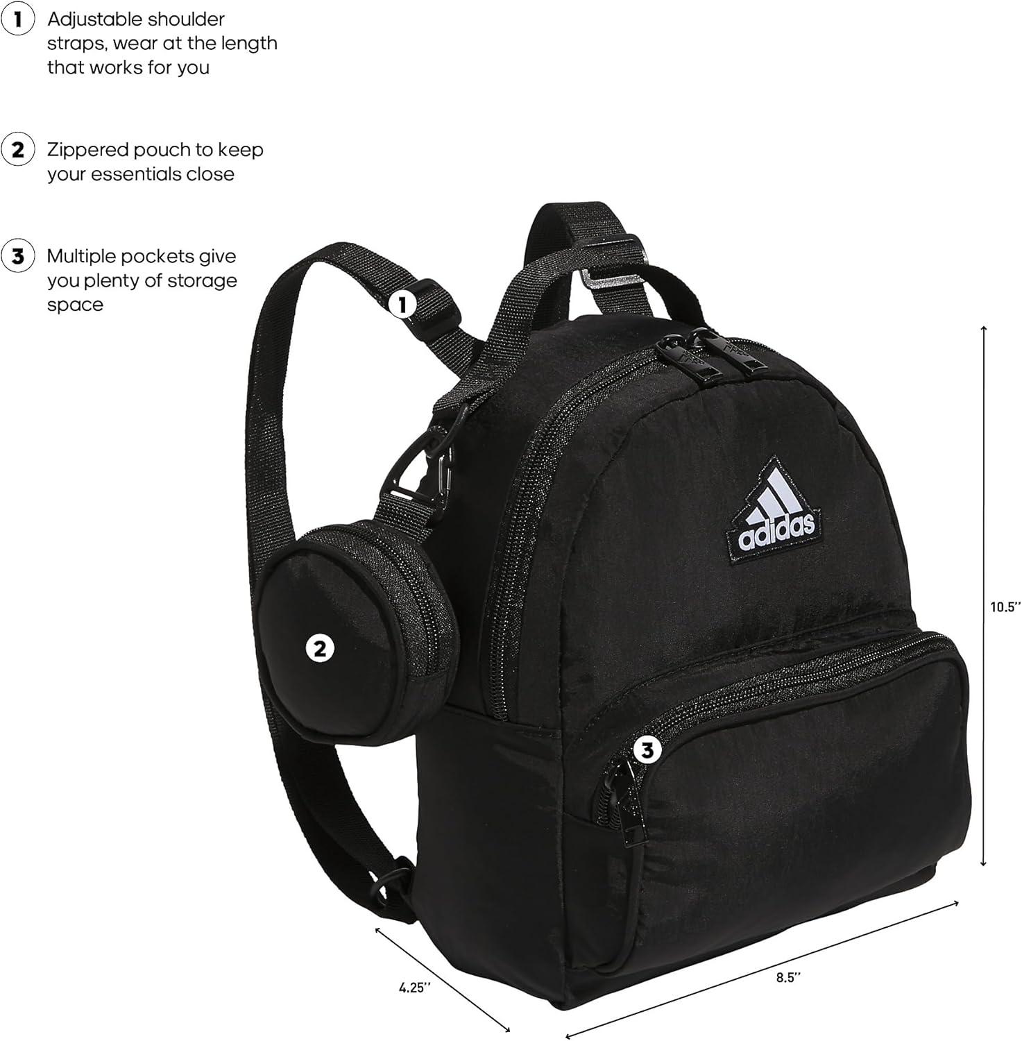 imageadidas Mini Backpack for Women Small Bag for Travel Gym Festival ampamp More BlackWhite One SizeBlackWhite