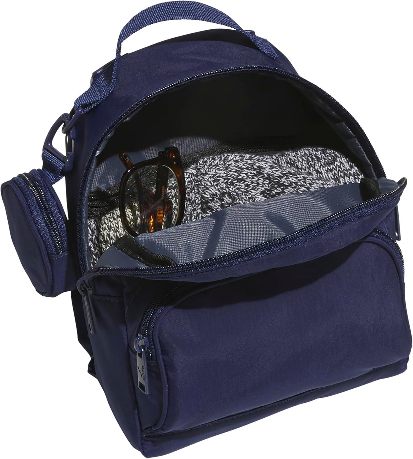 imageadidas Mini Backpack for Women Small Bag for Travel Gym Festival ampamp More BlackWhite One SizeDark Blue