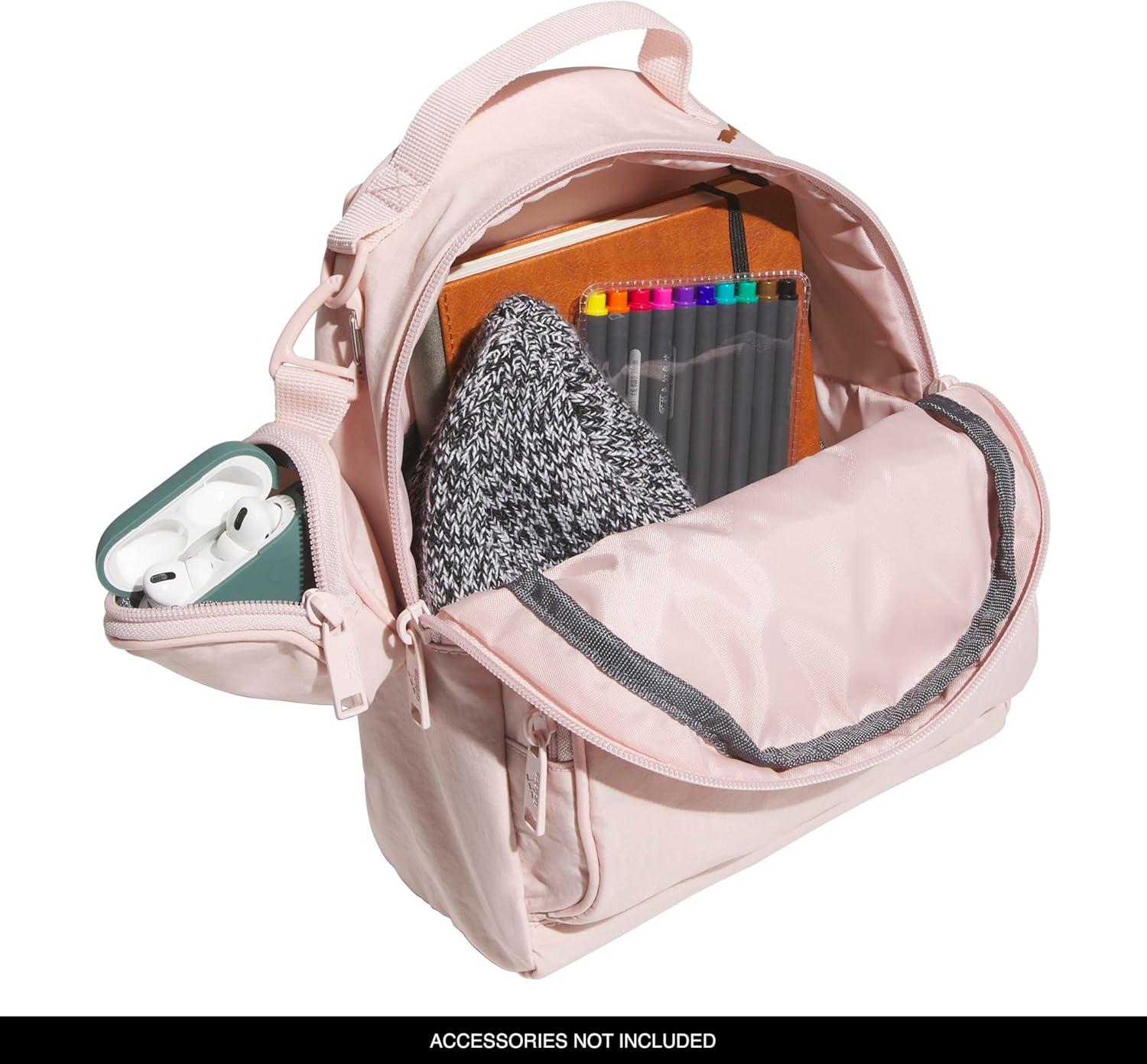 imageadidas Mini Backpack for Women Small Bag for Travel Gym Festival ampamp More BlackWhite One SizeSandy Pink