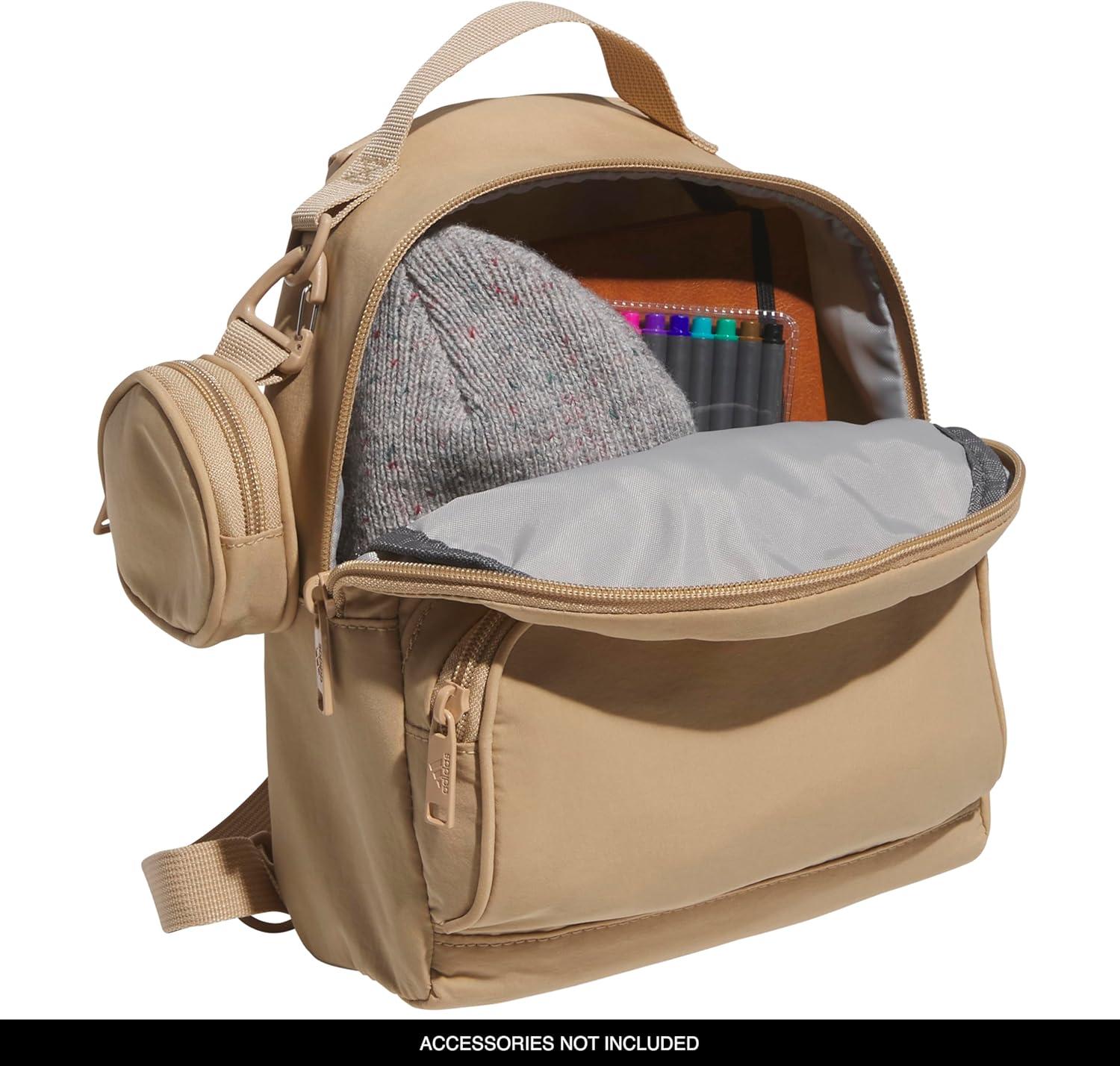 imageadidas Mini Backpack for Women Small Bag for Travel Gym Festival ampamp More BlackWhite One SizeWarm Sandstone BeigeWonder Alumina Grey