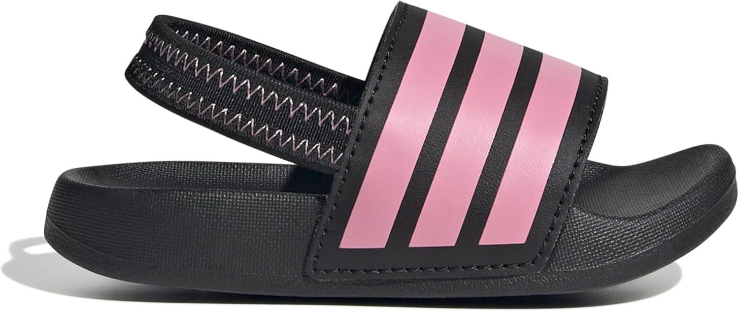 imageadidas Originals Kids Adilette Estrap SandalBlackBliss PinkBlack