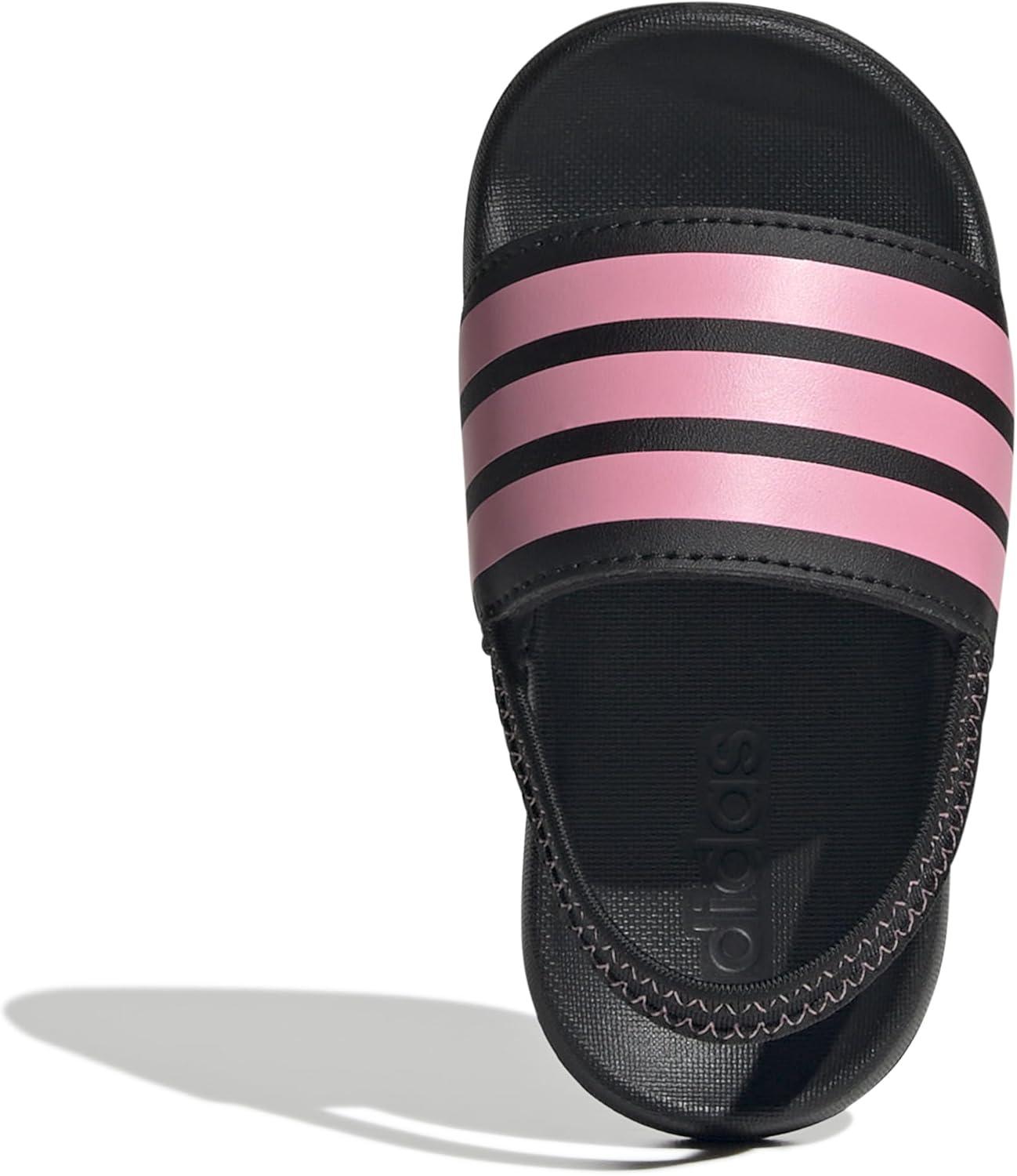 imageadidas Originals Kids Adilette Estrap SandalBlackBliss PinkBlack