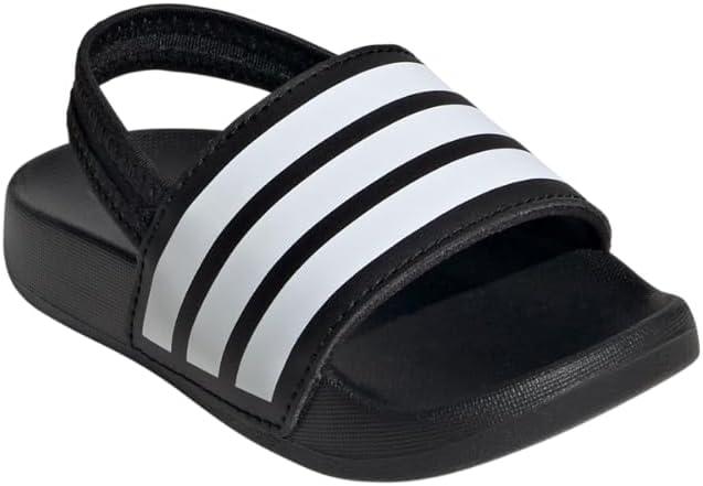 imageadidas Originals Kids Adilette Estrap SandalBlackWhiteBlack