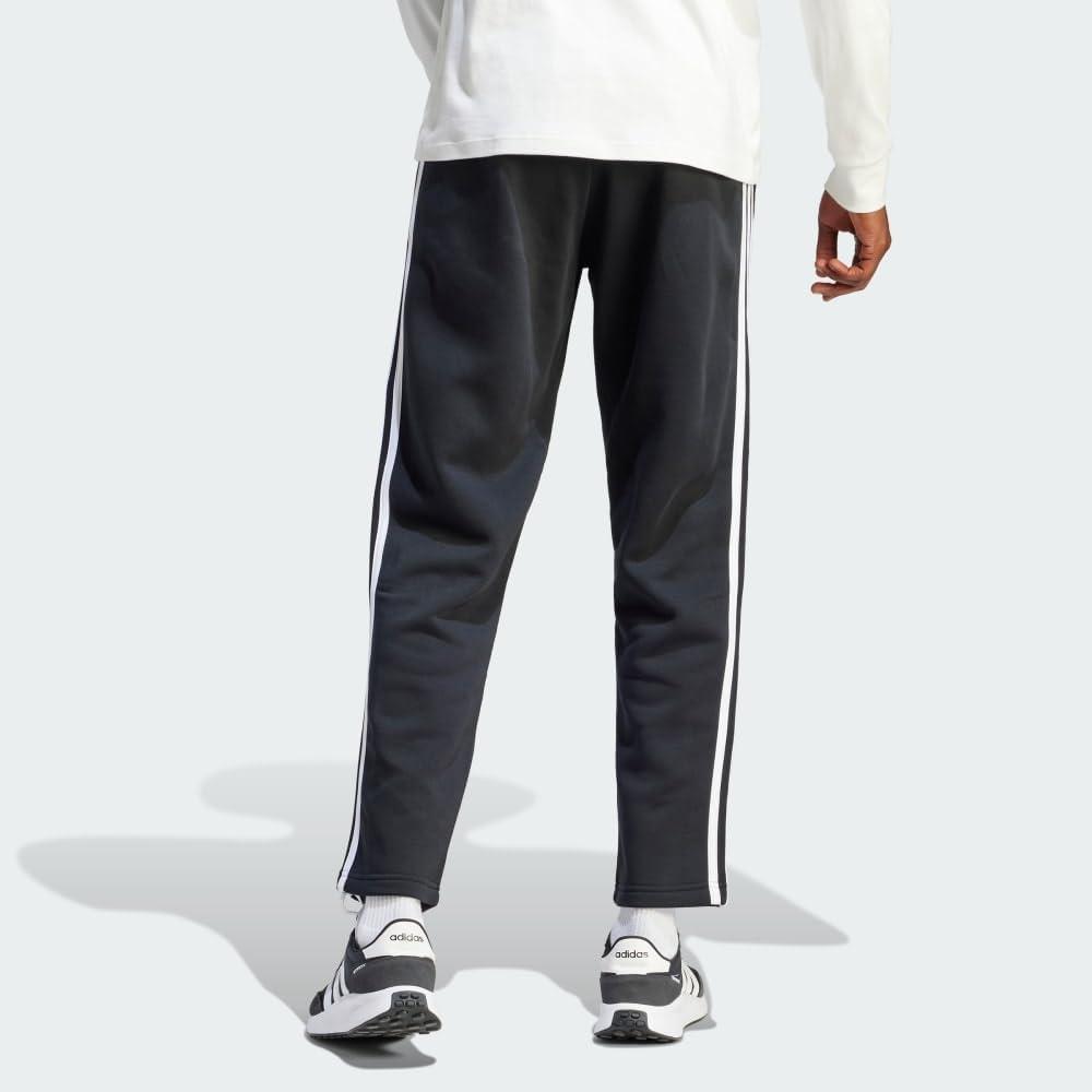 imageadidas Originals Mens Essentials 3Stripes Fleece Open Hem PantsBlack