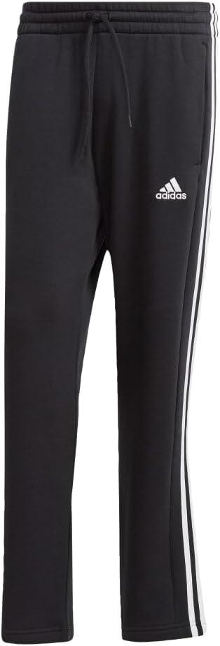 imageadidas Originals Mens Essentials 3Stripes Fleece Open Hem PantsBlack