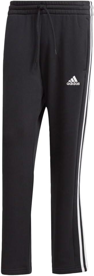 imageadidas Originals Mens Essentials 3Stripes Fleece Open Hem PantsBlack