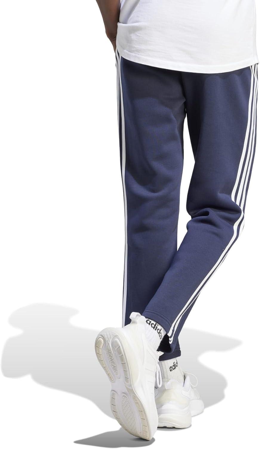 imageadidas Originals Mens Essentials 3Stripes Fleece Open Hem PantsInk