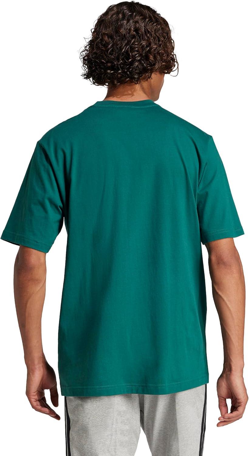 imageadidas Originals Mens Essentials Linear Single Jersey TShirtCollegiate GreenBlack