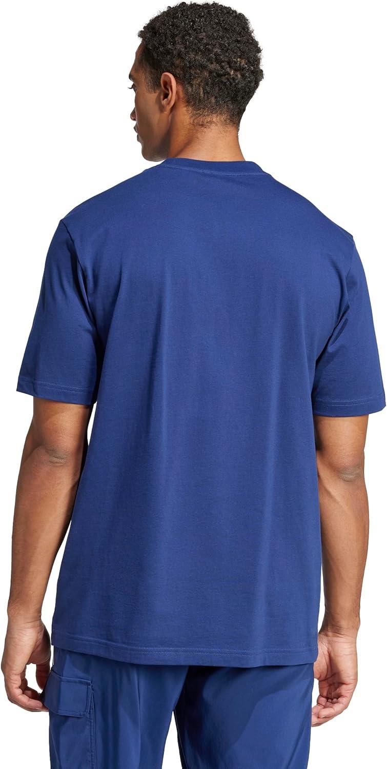 imageadidas Originals Mens Essentials Linear Single Jersey TShirtDark BlueWhite