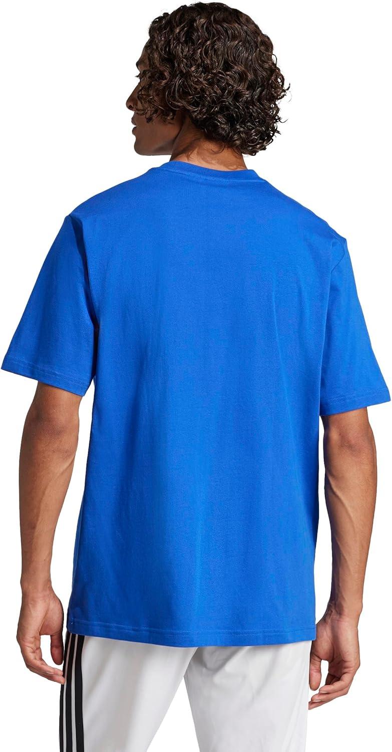 imageadidas Originals Mens Essentials Linear Single Jersey TShirtTeam Royal BlueBlack