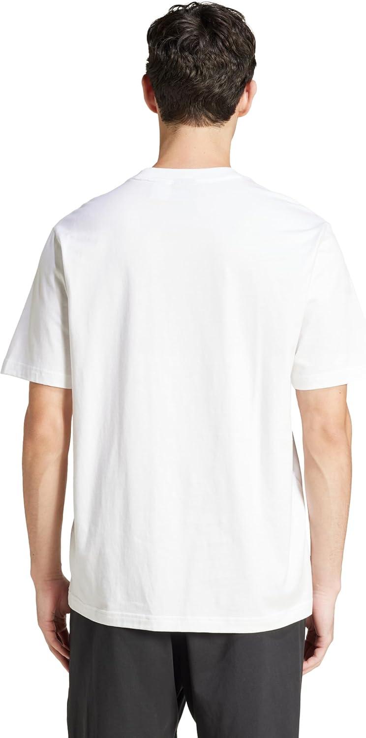 imageadidas Originals Mens Essentials Linear Single Jersey TShirtWhiteBlack