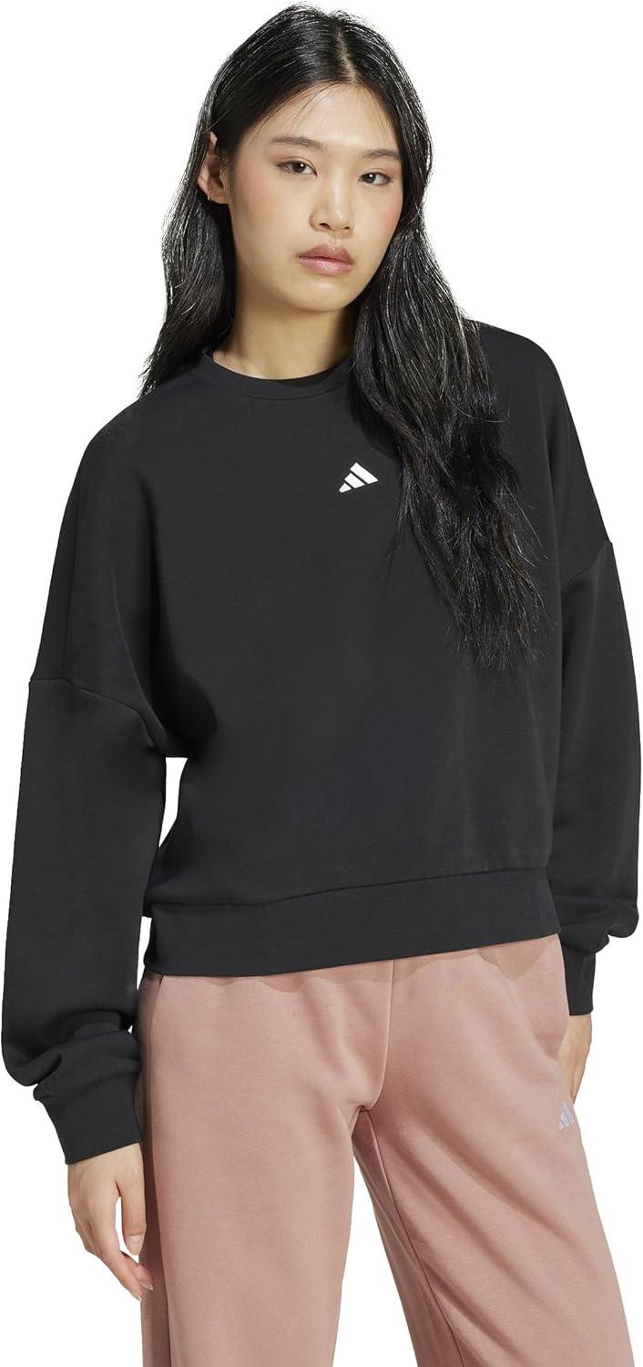 imageadidas Originals Womens Essentials Small Logo Feel Cozy SweatshirtBlackWhite