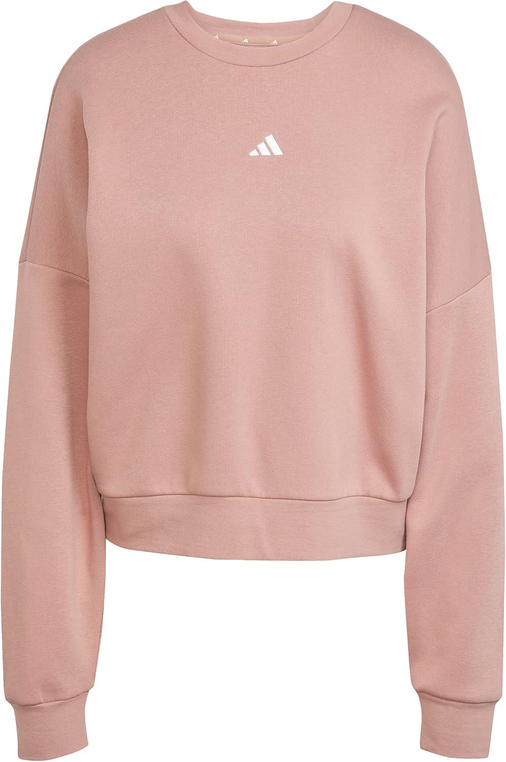 imageadidas Originals Womens Essentials Small Logo Feel Cozy SweatshirtWarm ClayWhite