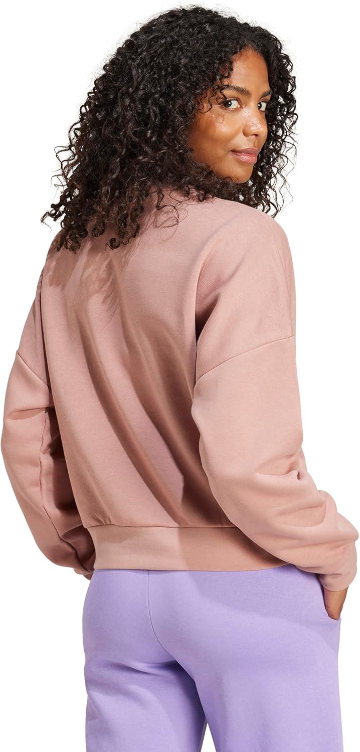 imageadidas Originals Womens Essentials Small Logo Feel Cozy SweatshirtWarm ClayWhite