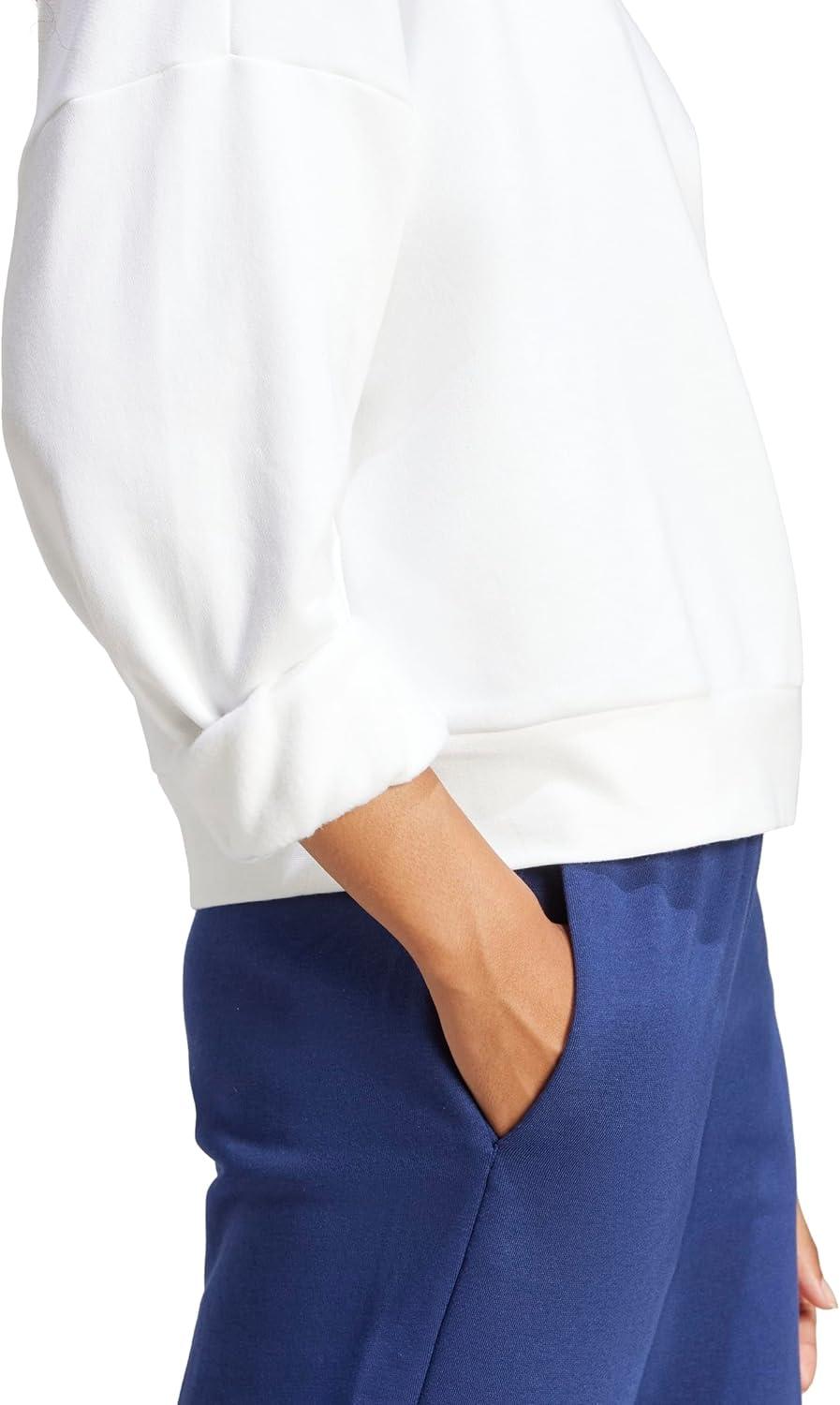 imageadidas Originals Womens Essentials Small Logo Feel Cozy SweatshirtWhiteBlack