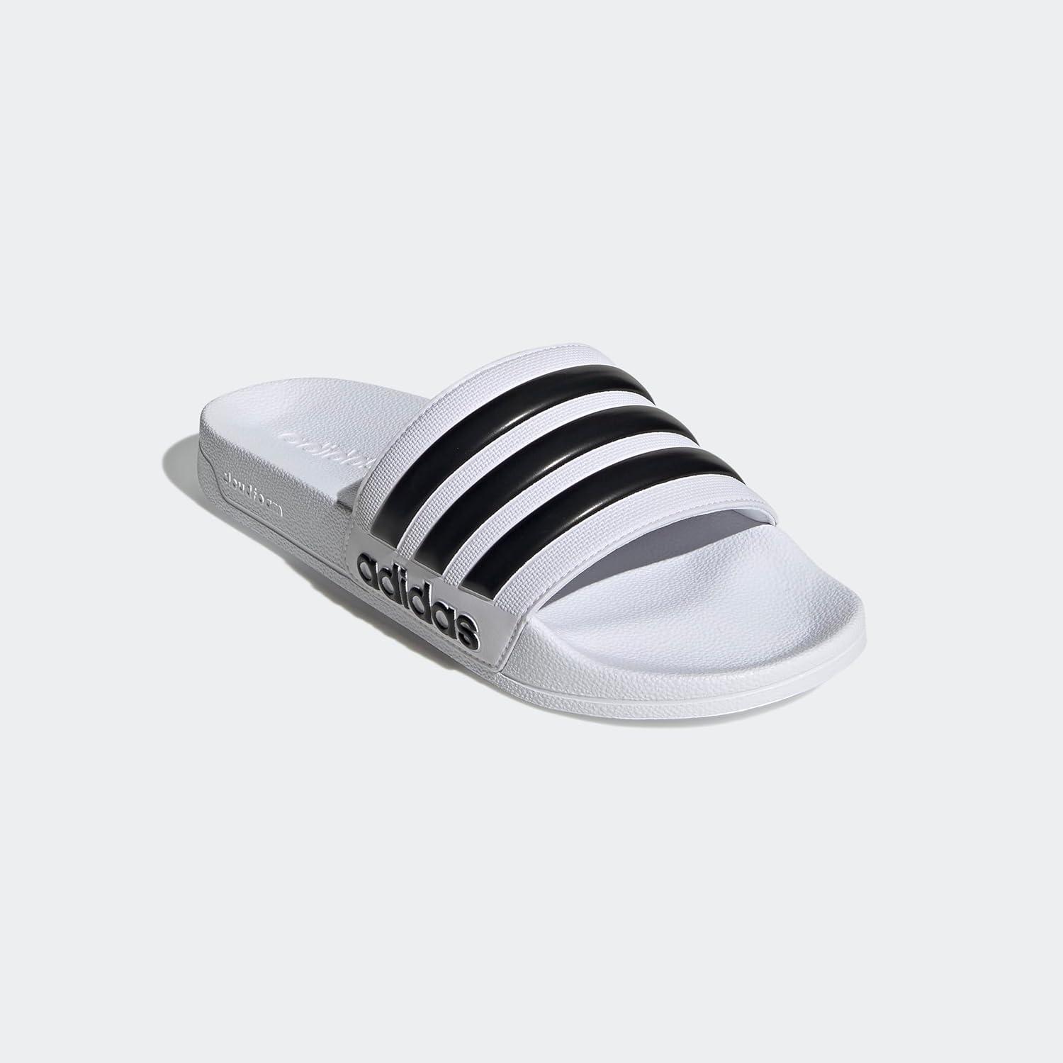 imageadidas Unisex Adult Adilette Shower Slip On SlidesFtwwht Cblack Ftwwht