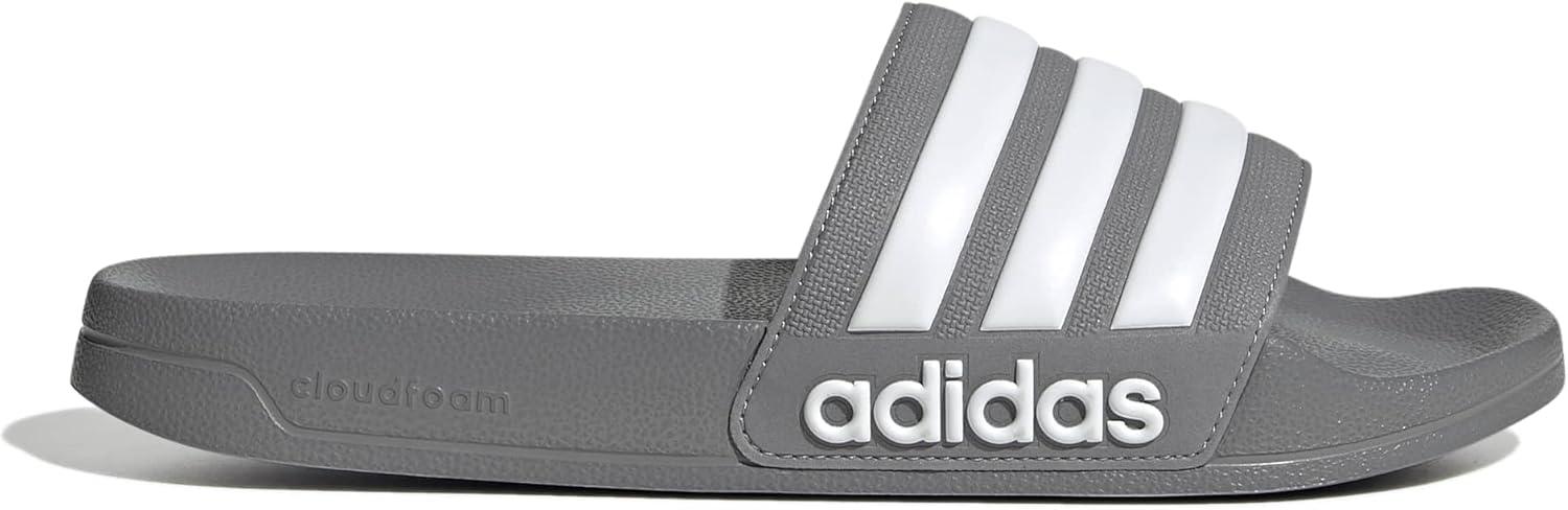 imageadidas Unisex Adult Adilette Shower Slip On SlidesGrey Three Ftwr White Grey Three