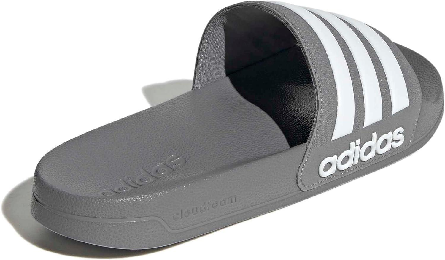 imageadidas Unisex Adult Adilette Shower Slip On SlidesGrey Three Ftwr White Grey Three