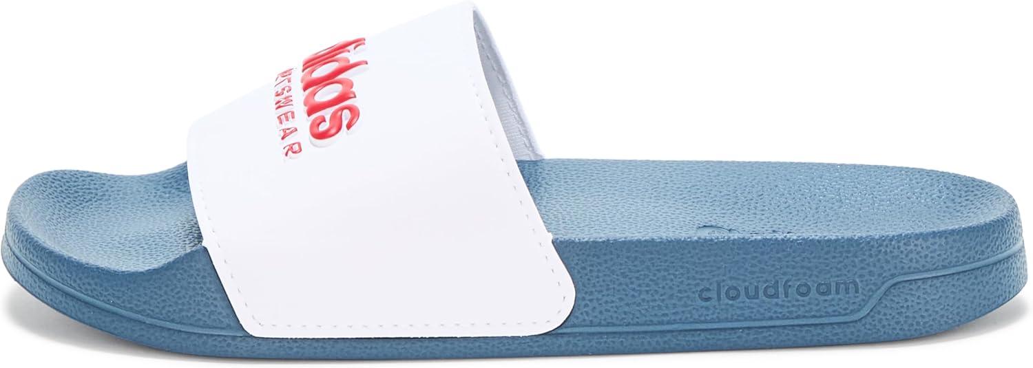 imageadidas Unisex Adult Adilette Shower Slip On SlidesWhiteBetter ScarletTeam Navy Blue