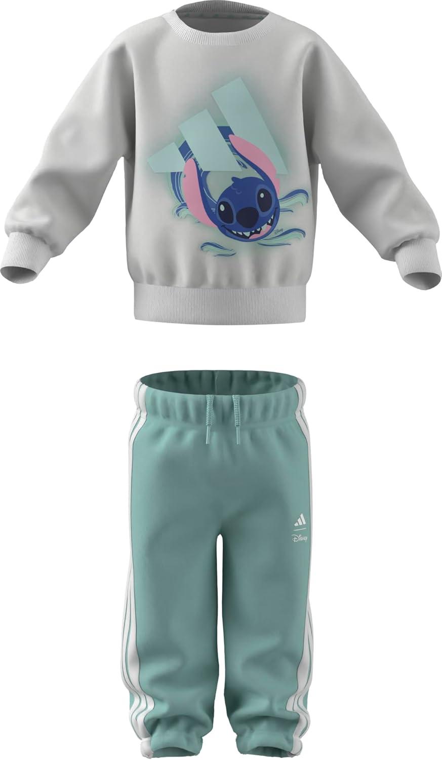 imageadidas Unisex Baby Disney Lilo and Stitch Jogger SetWhiteSemi Flash Aqua