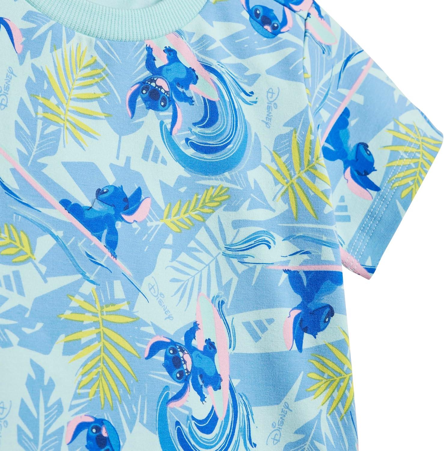 imageadidas Unisex Baby Disney Lilo and Stitch Tshirt SetSemi Flash AquaMulticolor