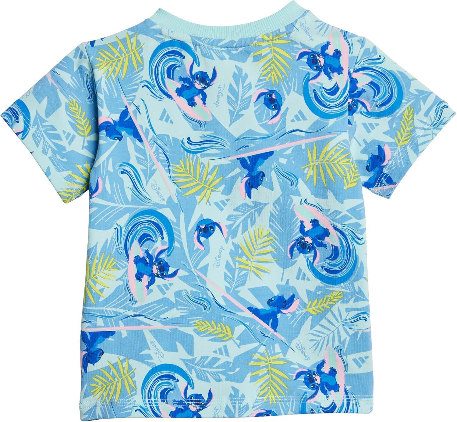 imageadidas Unisex Baby Disney Lilo and Stitch Tshirt SetSemi Flash AquaMulticolor