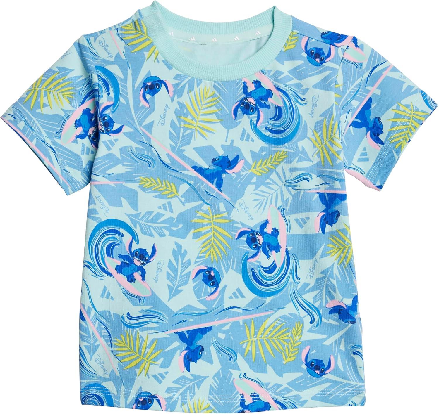 imageadidas Unisex Baby Disney Lilo and Stitch Tshirt SetSemi Flash AquaMulticolor