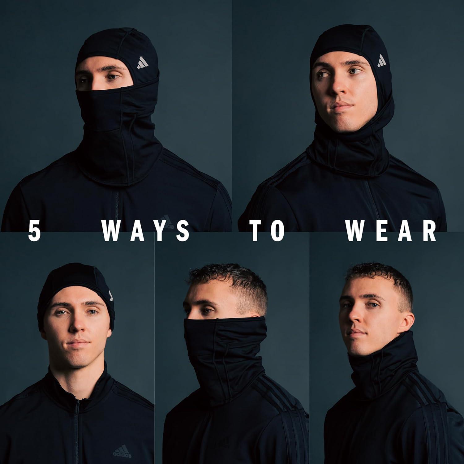 imageadidas UnisexAdult Alphaskin Balaclava Ski Mask Athletic Face Cover ShiestyBlackSilver Reflective F23