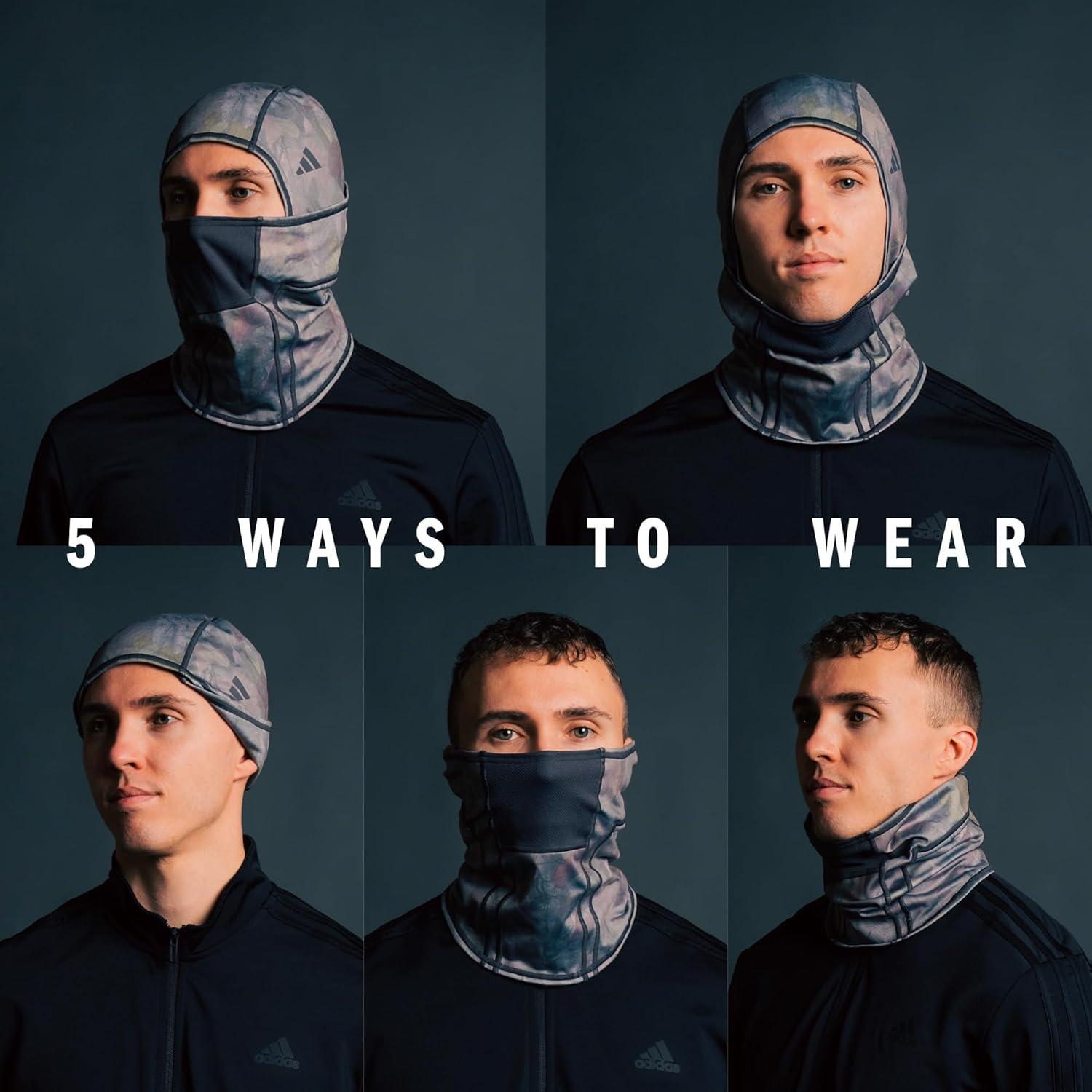 imageadidas UnisexAdult Alphaskin Balaclava Ski Mask Athletic Face Cover ShiestyTree Camo AluminaGrey Six