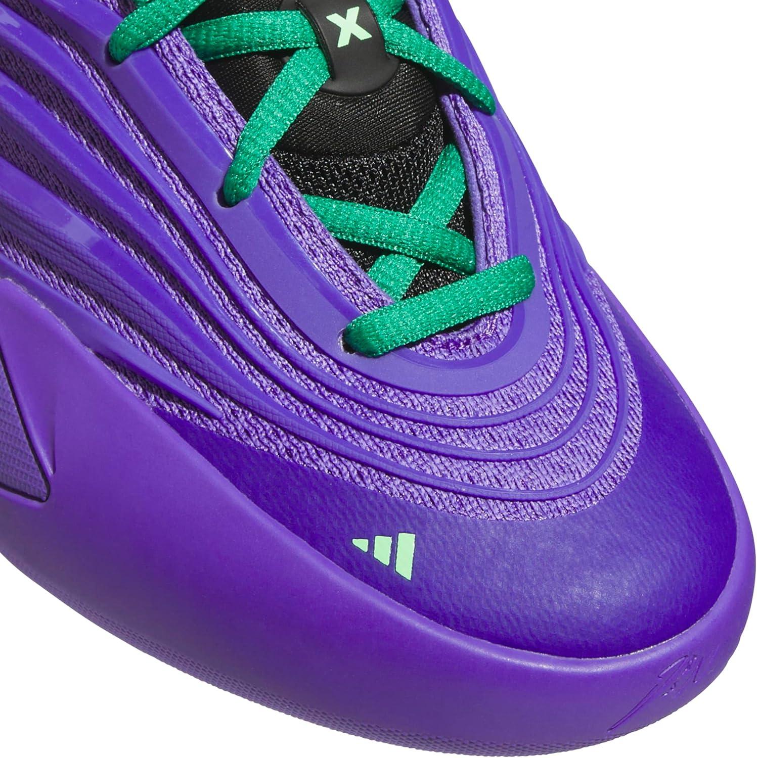 imageadidas UnisexChild Dame X Basketball SneakerPurple RushBlackCourt Green