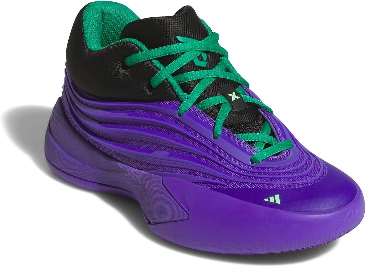 imageadidas UnisexChild Dame X Basketball SneakerPurple RushBlackCourt Green