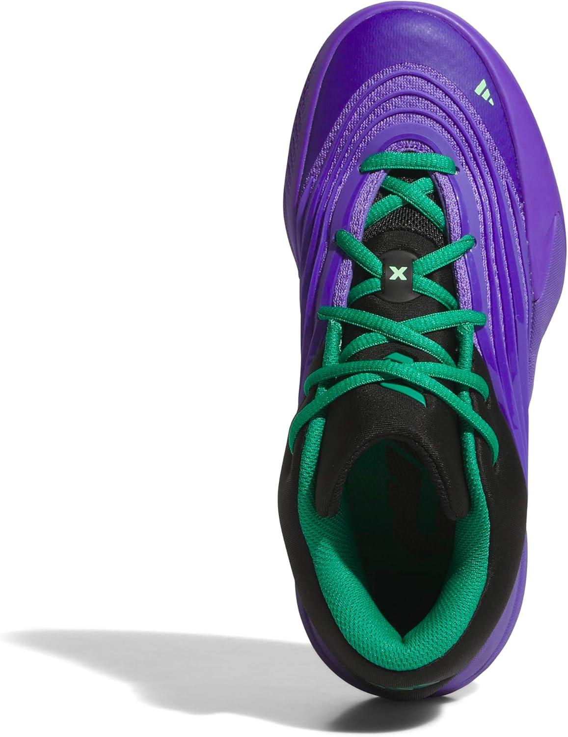 imageadidas UnisexChild Dame X Basketball SneakerPurple RushBlackCourt Green
