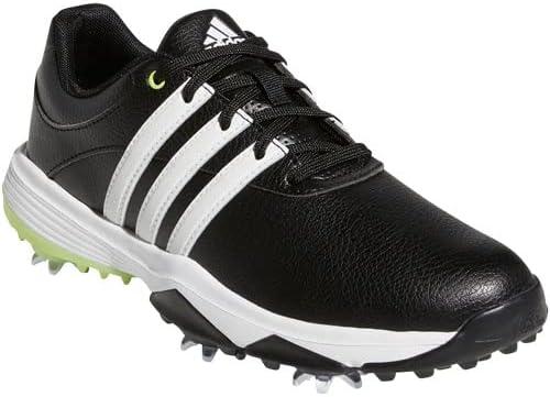 imageadidas UnisexChild Tour360 Little KidBig Kid Golf ShoeCore BlackFootwear WhitePulse Lime