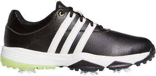 imageadidas UnisexChild Tour360 Little KidBig Kid Golf ShoeCore BlackFootwear WhitePulse Lime