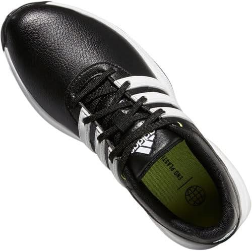 imageadidas UnisexChild Tour360 Little KidBig Kid Golf ShoeCore BlackFootwear WhitePulse Lime