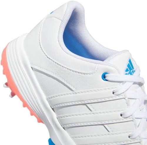 imageadidas UnisexChild Tour360 Little KidBig Kid Golf ShoeFootwear WhiteIron MetallicBlue Rush