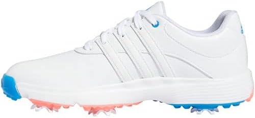 imageadidas UnisexChild Tour360 Little KidBig Kid Golf ShoeFootwear WhiteIron MetallicBlue Rush