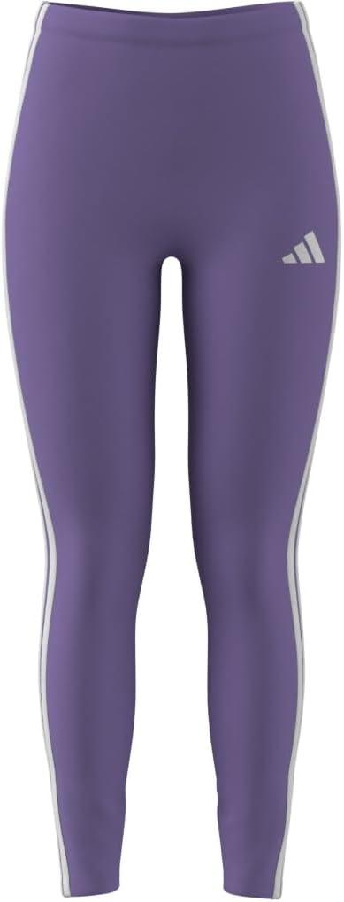 imageadidas Womens Essentials 3Stripes Cotton LeggingsViolet FusionWhite