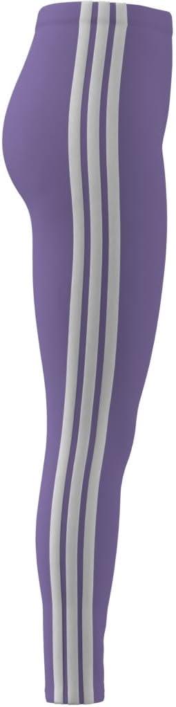 imageadidas Womens Essentials 3Stripes Cotton LeggingsViolet FusionWhite