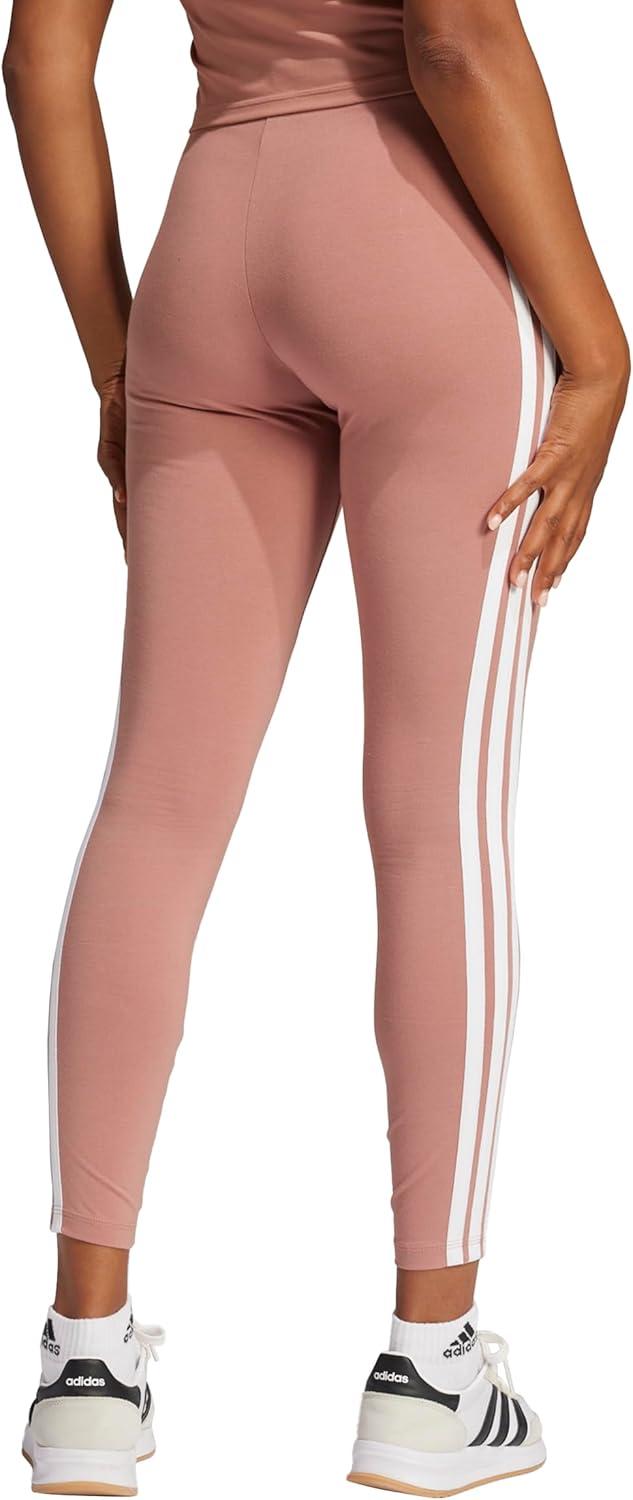 imageadidas Womens Essentials 3Stripes Cotton LeggingsWarm ClayWhite